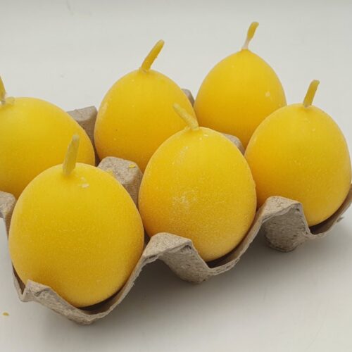 Świeca 6szt jajko piaskowane żółte