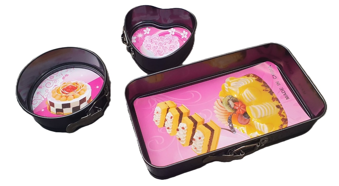 Tortownice, formy do pieczenia CZARNE MIX KSZTAŁTÓW - kpl 3 szt - obrazek 3