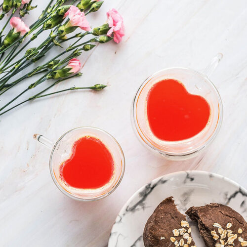 Szklanki termiczne z podwójnym dnem 2szt SERCE