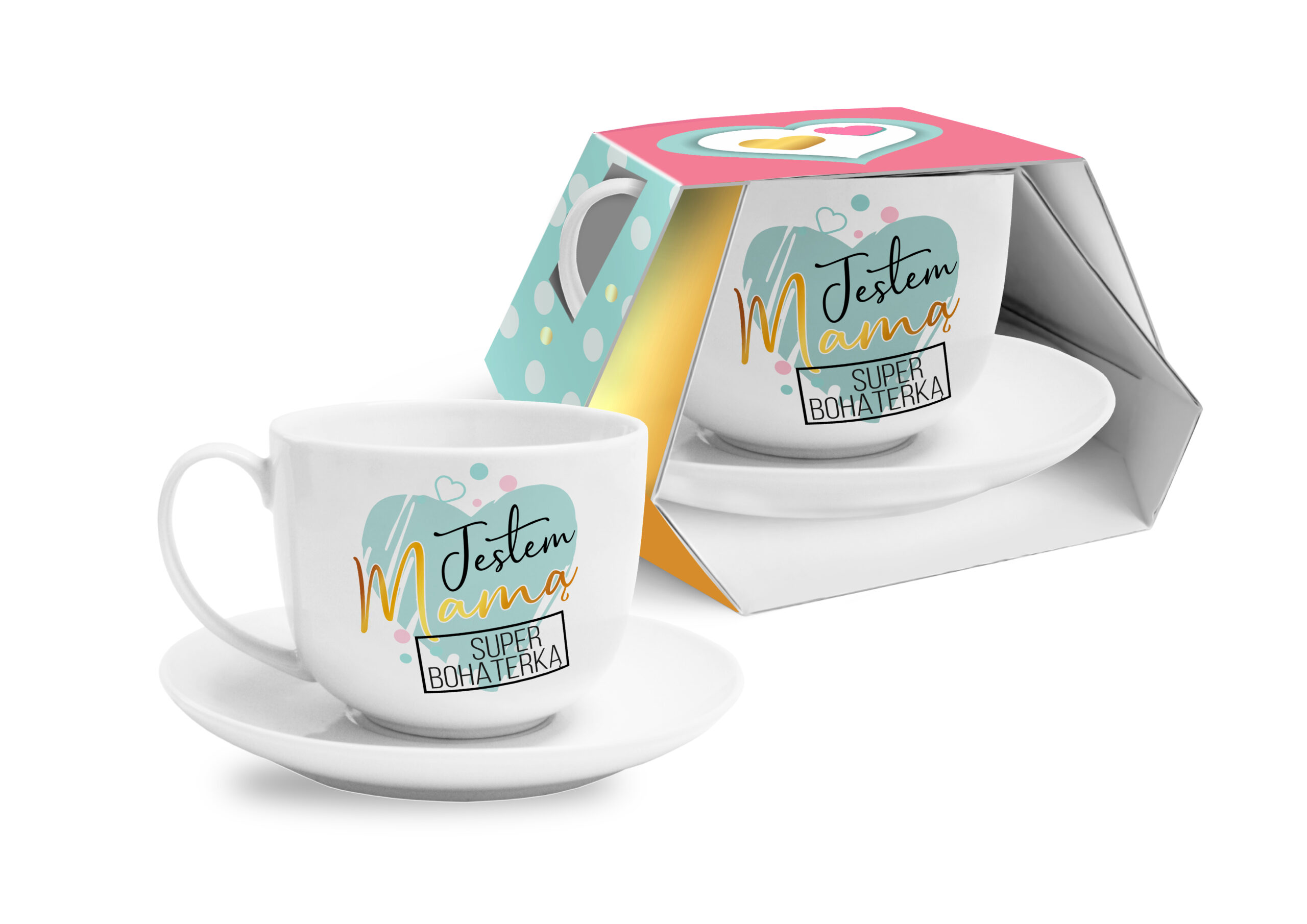 Filiżanka ze spodkiem 400ml - "Jestem Mamą..."