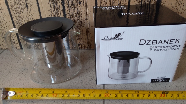 Dzbanek żaroodporny z zaparzaczem 1l. TE VERTE - obrazek 2