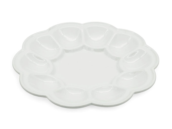 Talerz 23cm do jajek talerzyk płaski na jajka porcelanowy podstawka półmisekTR-17-571 - obrazek 2