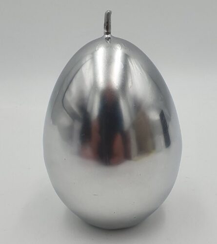 Świeca jajko lustrzane 70/90mm srebrne