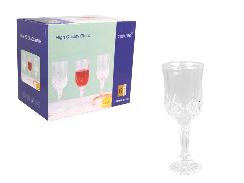 kieliszki szklane na nóżce 250ml 6szt. SZS-22118