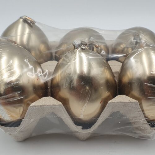 Świeca jajko 6szt lustrzane 45/60 złote