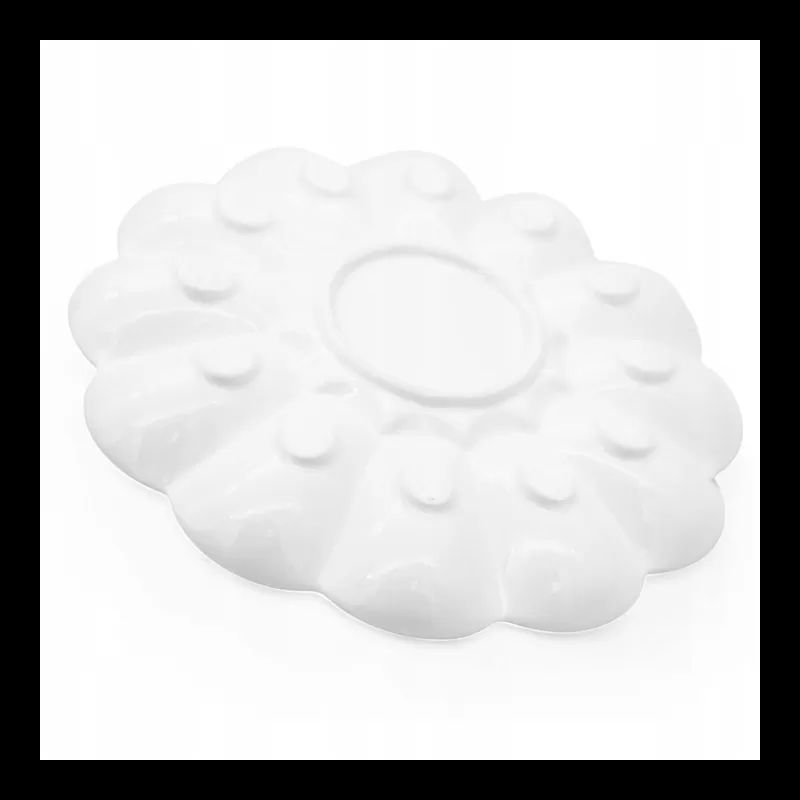 Talerz 23cm do jajek talerzyk na jajka porcelanowy z uchwytem podstawka półmisek TR-24-407 - obrazek 3