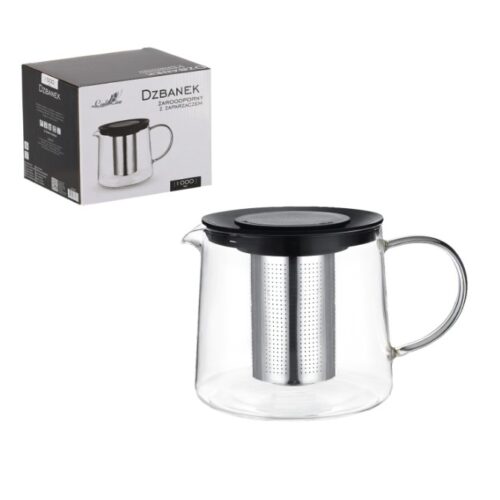 Dzbanek żaroodporny z zaparzaczem 1l. TE VERTE