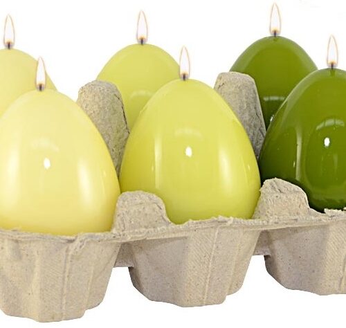świeca 6szt. JAJKO 60/45 LAKIER ZIELONA