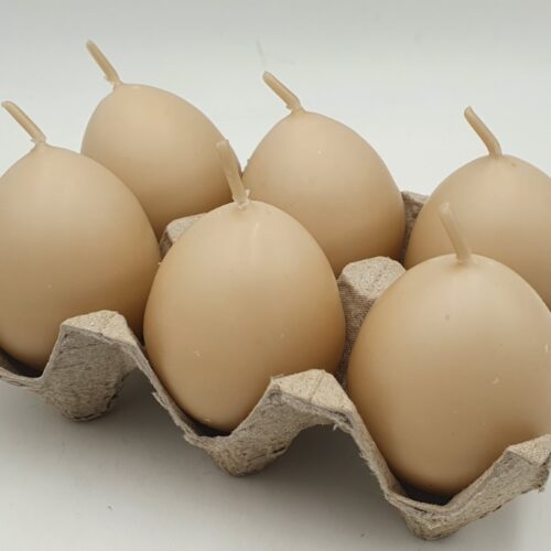 Świeca jajko 45/60mm barwiona 6 szt. kolor skorupkowy