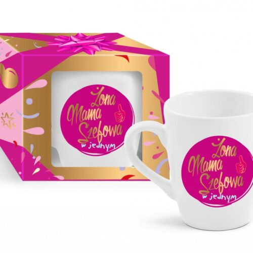 kubek baryłka Żona Mama Szefowa 300ml  Pink Vibes