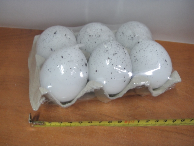 Świeczki jajko nakrapiane 6szt. 45/60mm - obrazek 2