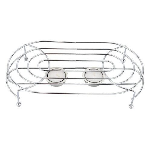 Podstawka z podgrzewaczem Tadar 29x15x5,5cm owalny 2 świeczki