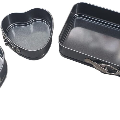 Tortownice, formy do pieczenia CZARNE MIX KSZTAŁTÓW - kpl 3 szt