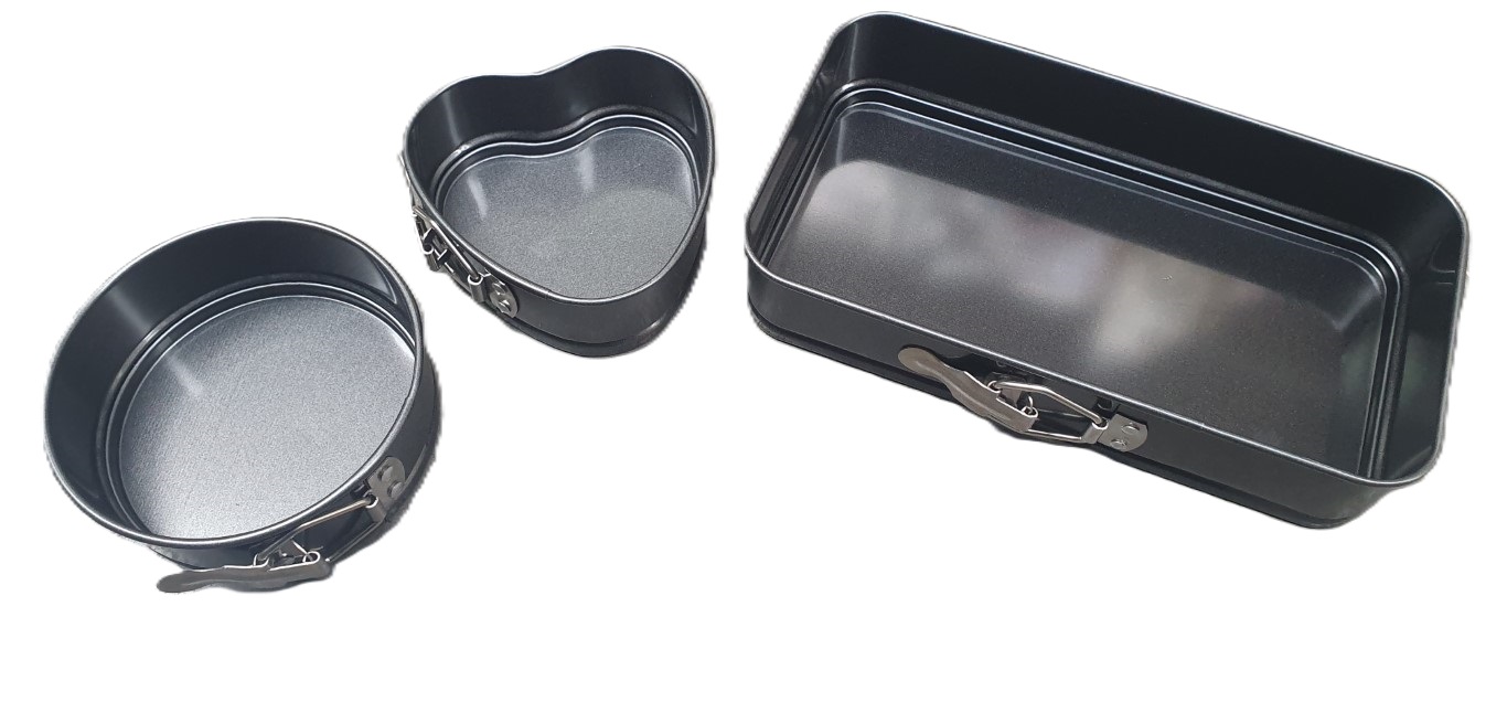 Tortownice, formy do pieczenia CZARNE MIX KSZTAŁTÓW - kpl 3 szt