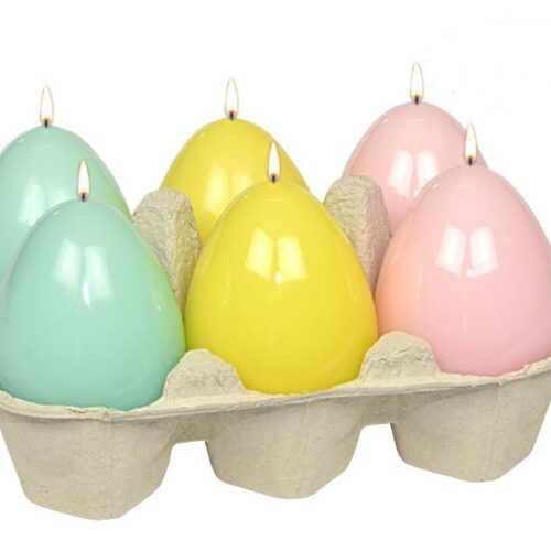świeca 6szt. JAJKO 60/45 LAKIER MIX - WIOSENNY