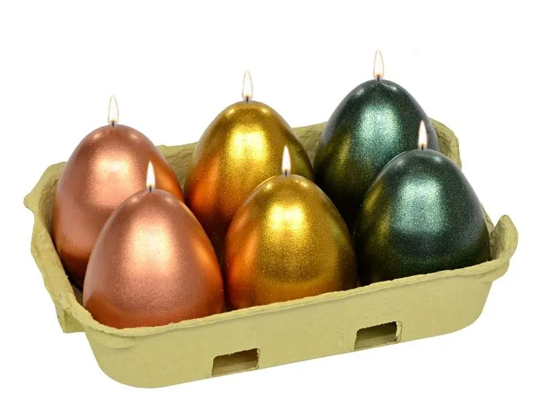 Świeca 6szt. jajko METALIK