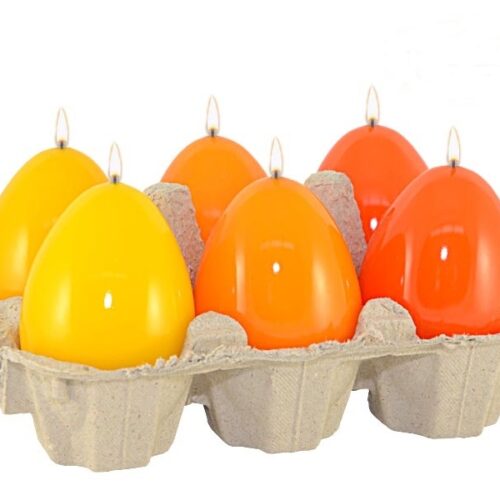 Świeca 6szt. jajko 60/45mm LAKIER TRADYCYNY