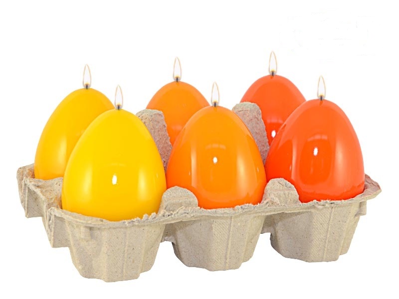 Świeca 6szt. jajko 60/45mm LAKIER TRADYCYNY