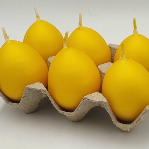 Świeca 6szt. jajko metalizowane ŻÓŁTE