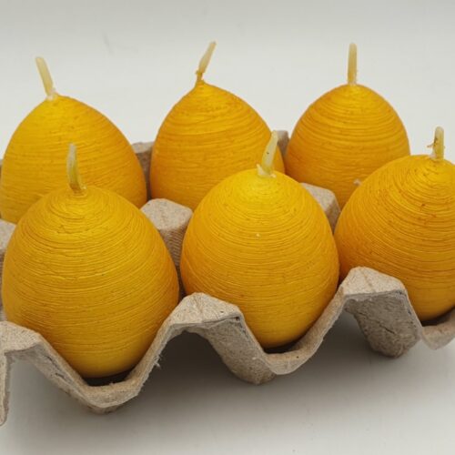 Świeca 6szt. JAJKO ŻÓŁTE drapane