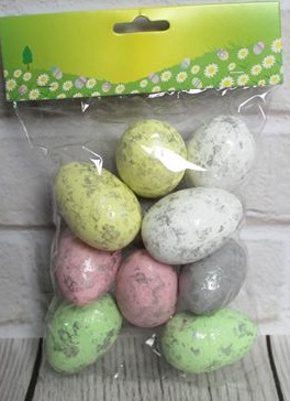 Jajka wielkanocne POSREBRZANE 6x4 cm - 9szt