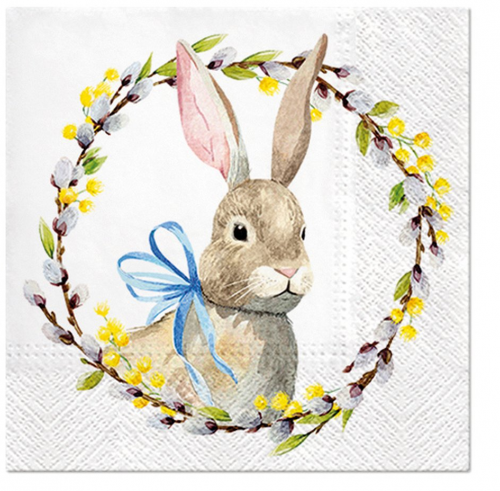 Serwetki PAW wzorzyste 20szt.  Rabbit with Catkins 33x33 cm | SDL121600