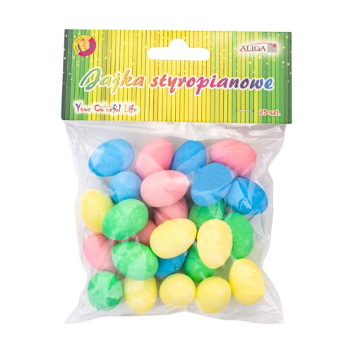 Jajka styropianowe  kolorowe op. 25 szt.